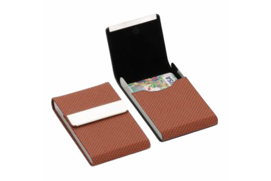 Textura Brown Leather Card Holder OCRCH007